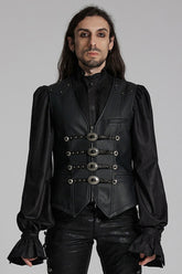 Gilet gothique pour homme à boucle rivet noir